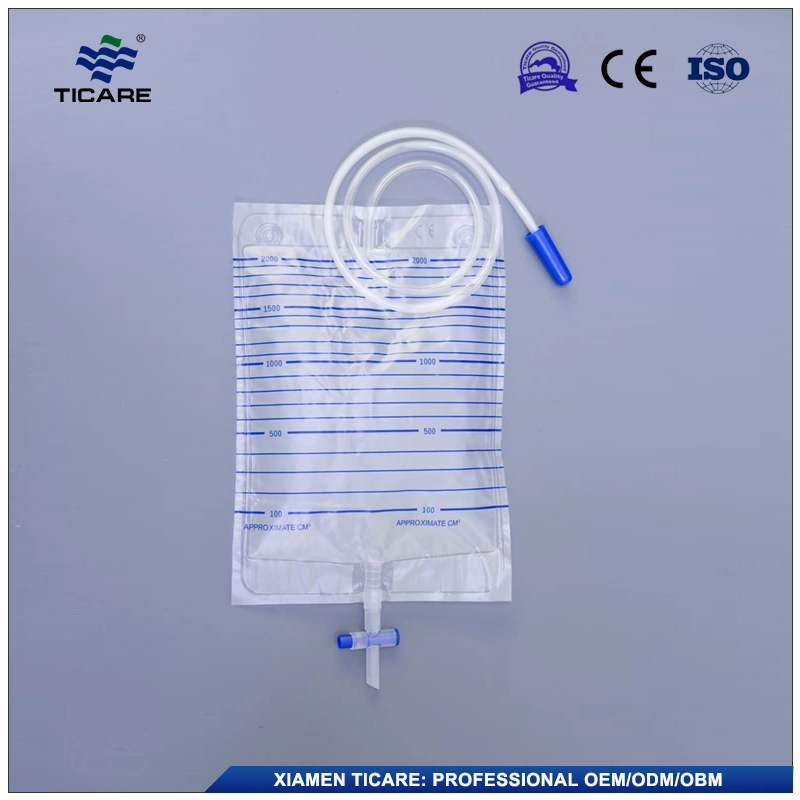 Overnight Bedside Reusable Changing Standard T Valve Medical Urine Bag for Patient Incontinence