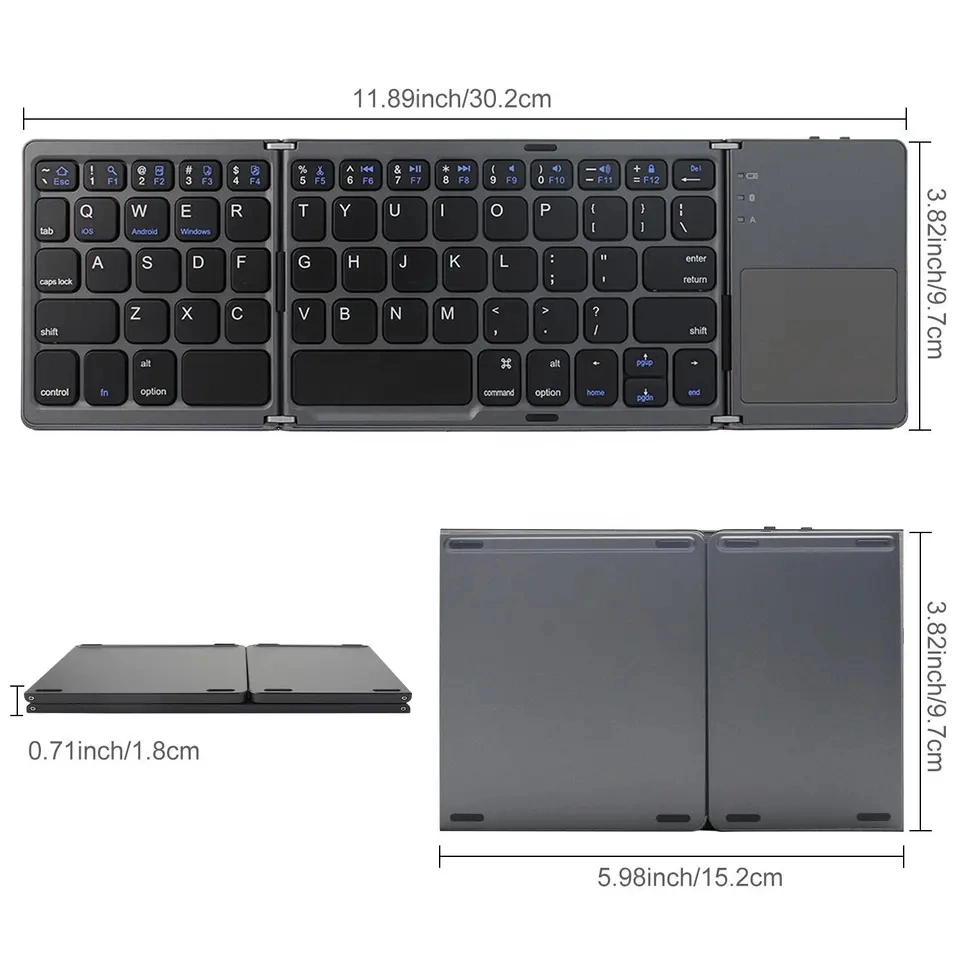 Foldable Bluetooth Keyboard and Mouse for Phone