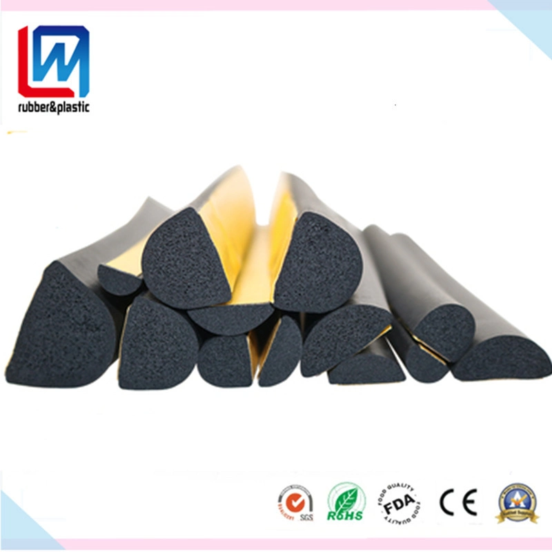 EPDM Adhesive Closed Cell Foam Sponge Rubber Sealing Strip for Auto, Equipment