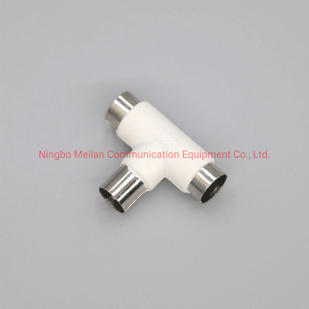 3 Way T-Type CATV Splitter RF Connector BNC Female to Two Female Plug Coaxial Connector