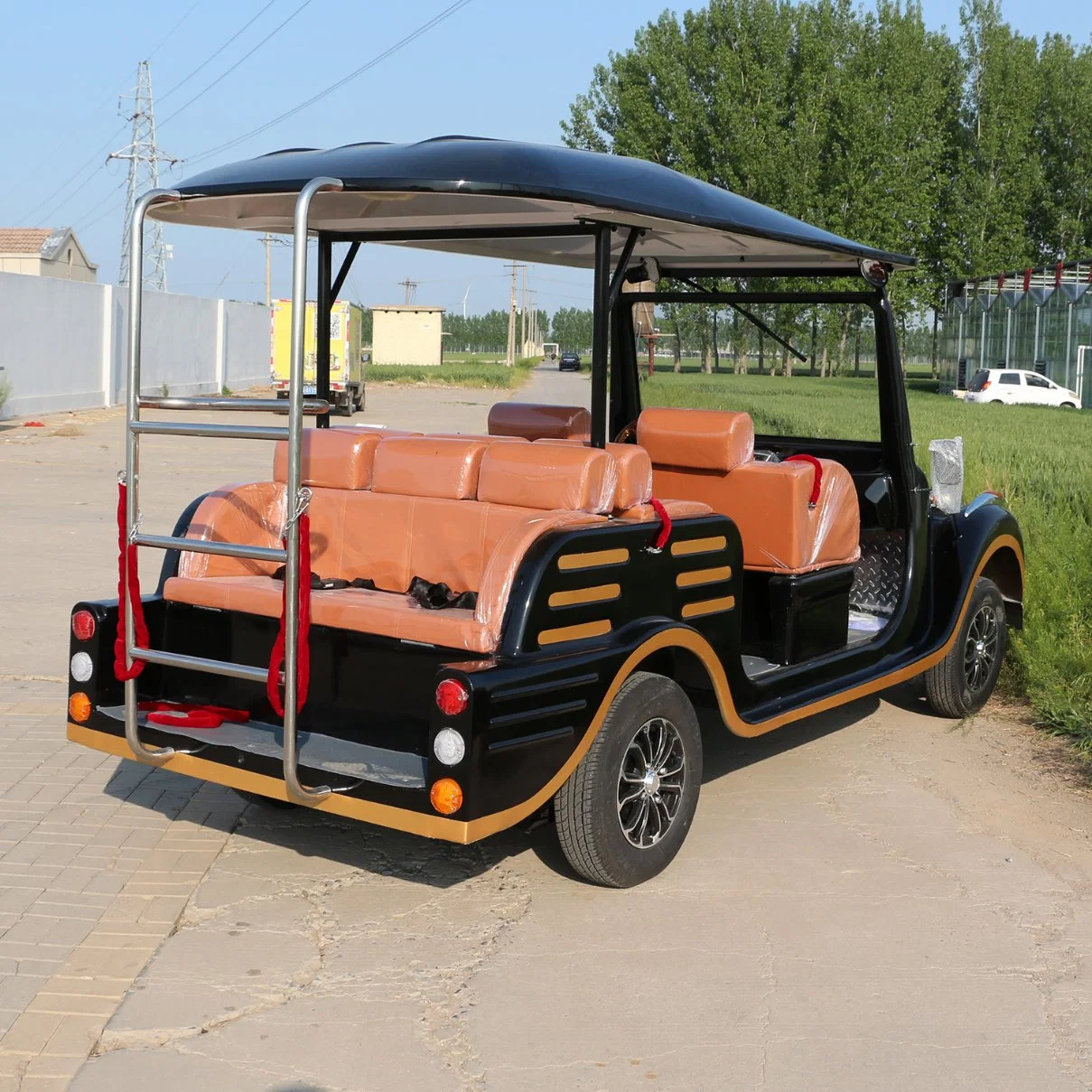 Fabricant chinois de voitures de tourisme électriques classiques rétro à 8 places bon marché.