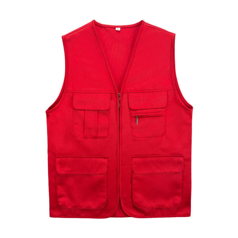 Gilet de travail en toile d'architecture d'électricien en polyester blanc sur mesure