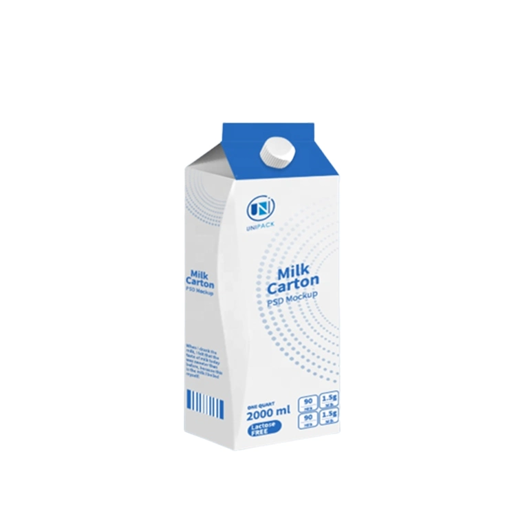 Aseptic Juice Gable Top Carton Milk Paper Cardboard Packaging Box Foil Gable Top Carton Oil Box