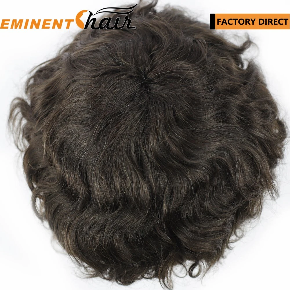 Human Hair Lace with PU Sides and Back Men's Toupee