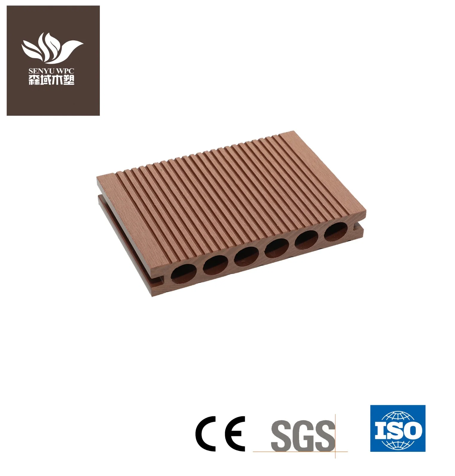 Hollow WPC Decking Board with UV Resistance Waterproof CE SGS ISO