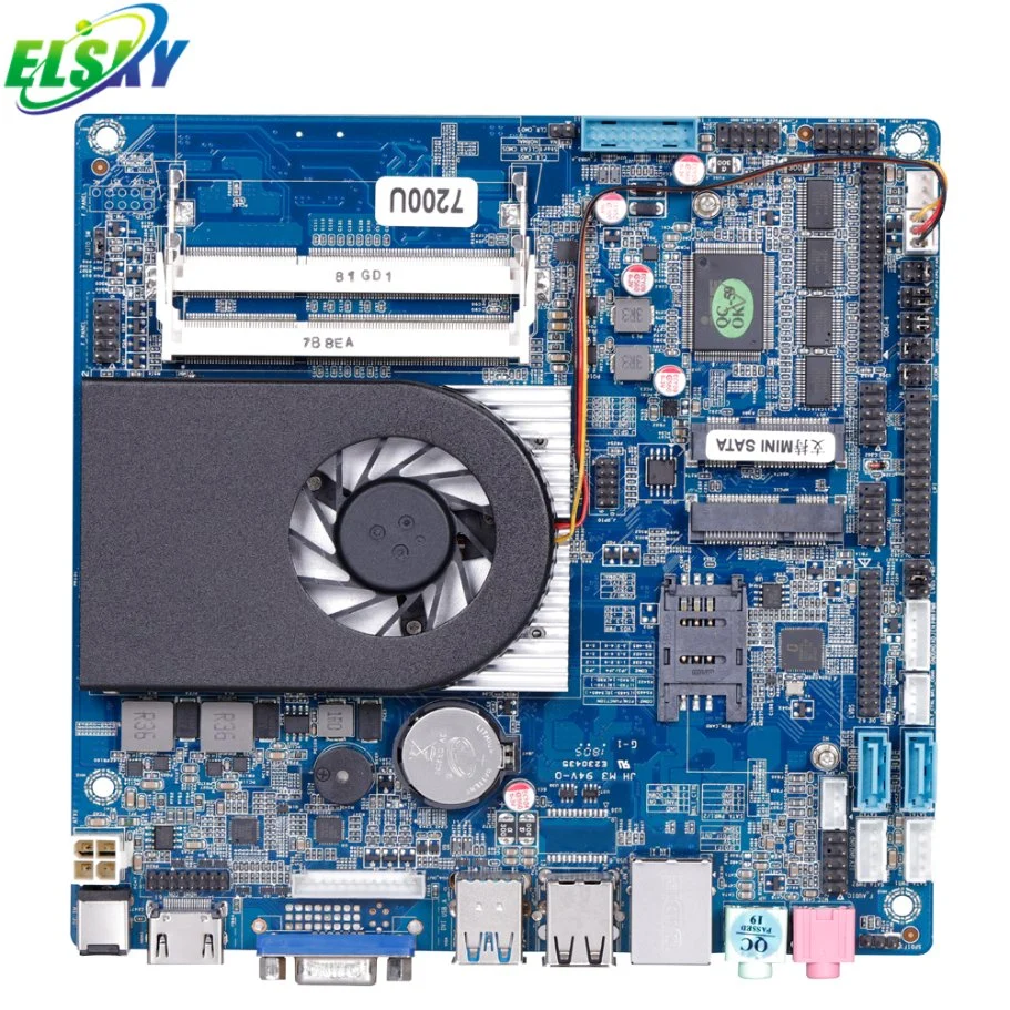 Elsky 170*170mm Thin Mini-ITX Industrie-Motherboard DC 12V/19V Netzteil Mit CPU 7th Gen i3-7020u 7100U 7130u Qm9700