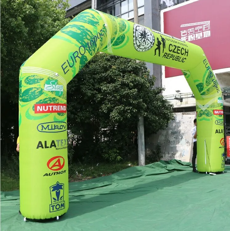 Inflatable Running Arch with Logo Print, Top Quality Sealed Inflatable Arch/Finish Line/Start Line with Hanging Banner