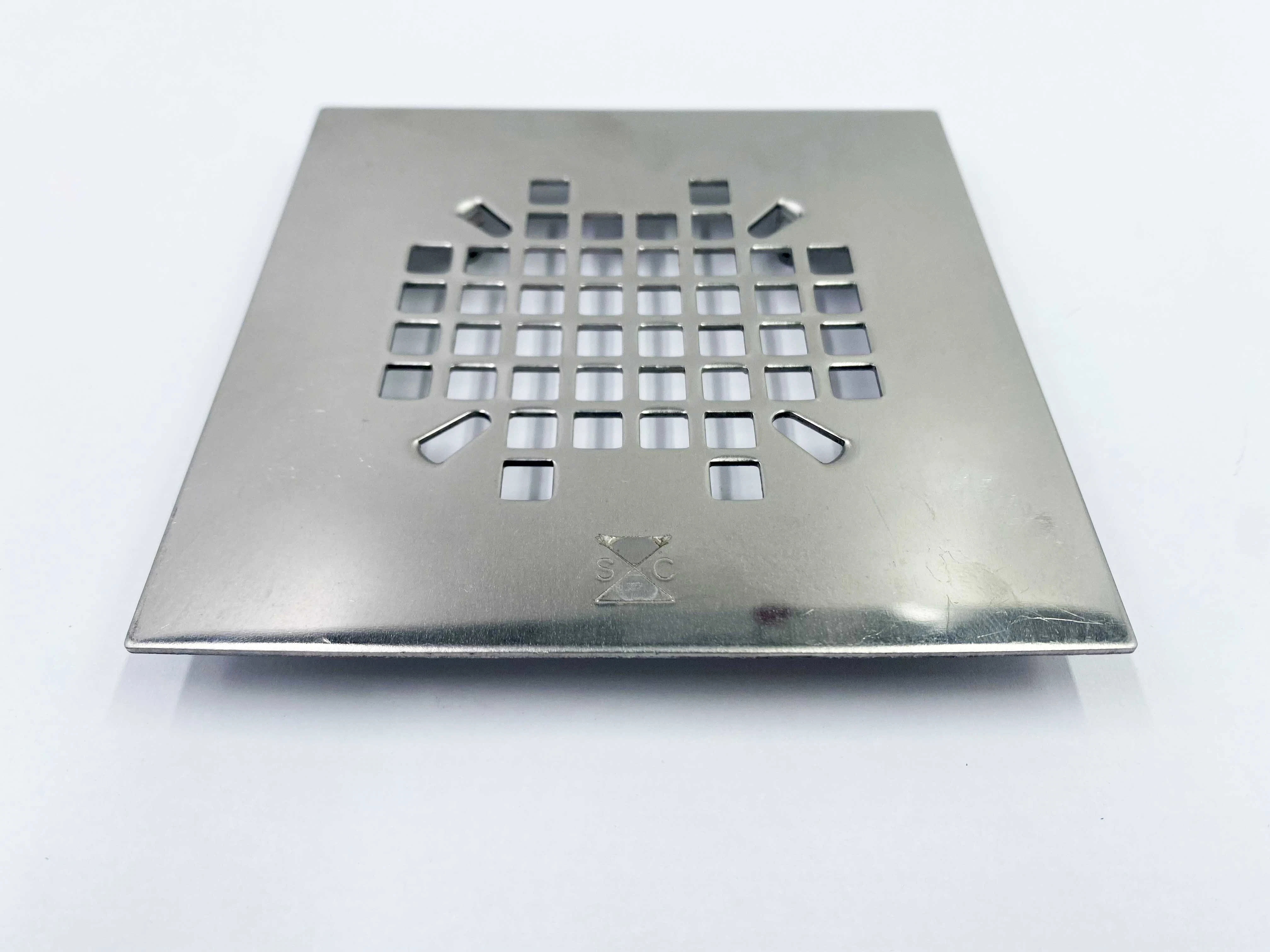 Stainless Steel Orb Surface 4" Square Shower Drain