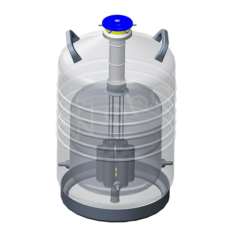 Contenedor portátil de transporte de semen de nitrógeno líquido con soporte inferior