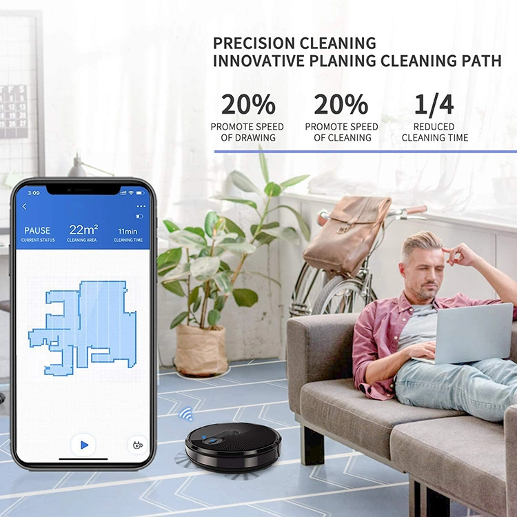 Liyyou Lrt720 Robot Vacuum Cleaner, Wi-Fi Connection, Self-Charging Ideal for Pet Hair, Carpet, Hard Floor