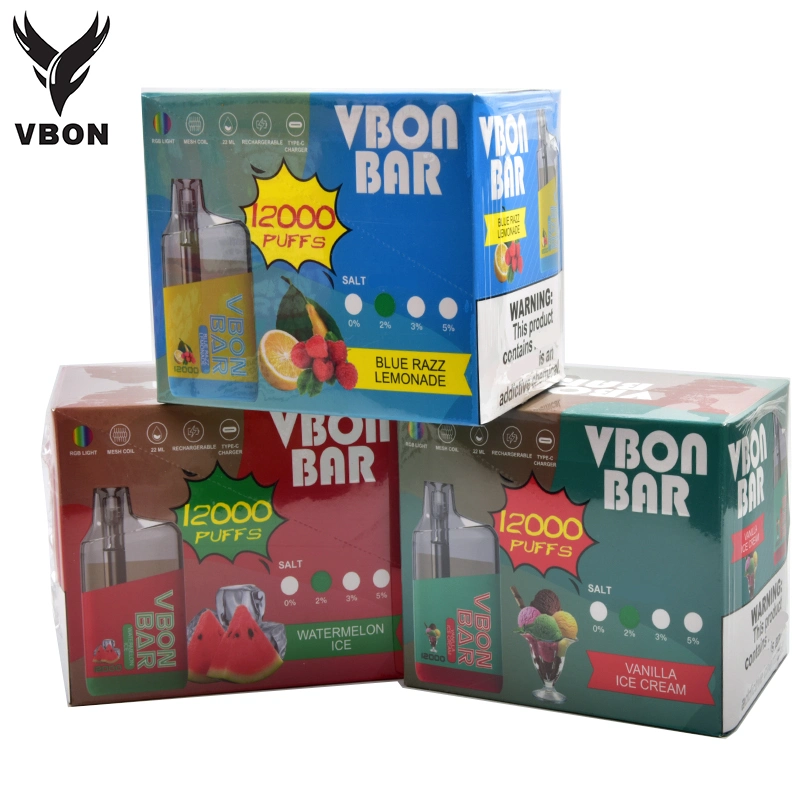 Vbon 22ml Crystal 12000 RVB du réservoir de bouffées de gros Vape Vapes Je pen Pod vaporisateur