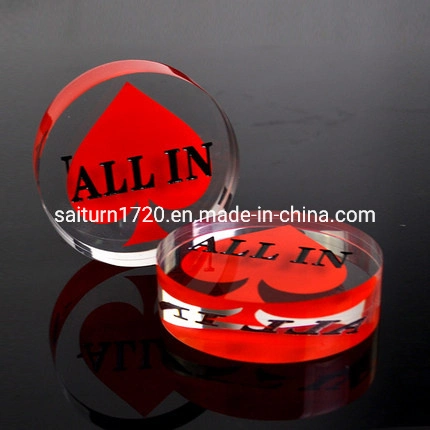 China Acrylic All in Dealer Poker Button