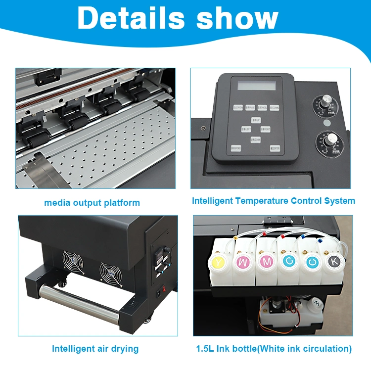 Inktime 2 XP600 cabezal de impresión 33cm DTF impresora de inyección de tinta en línea Impresora con agitador de polvo
