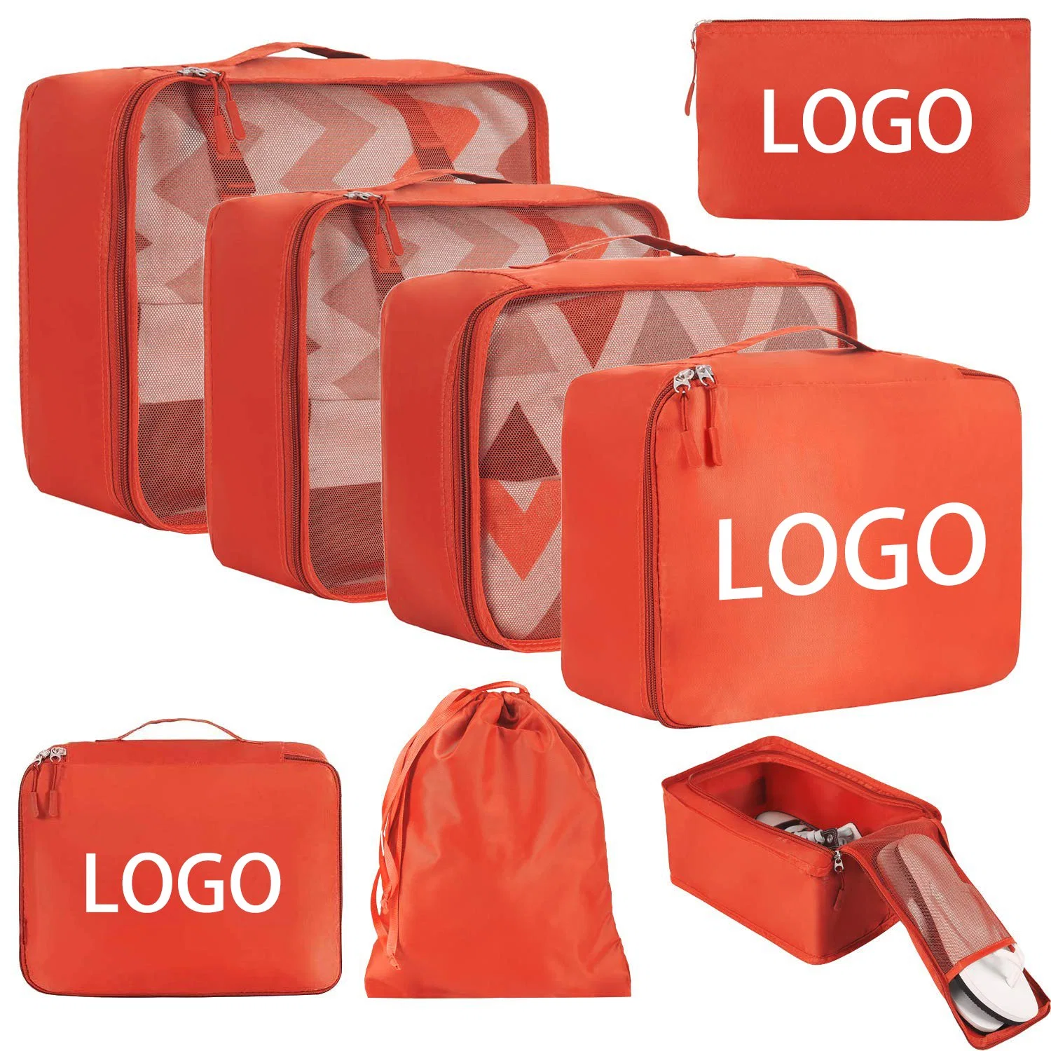 Custom Unique Large Capacity Waterproof Set Packing Cube Carry on Packing Pouch Luggage Travel Bag Storage Bags