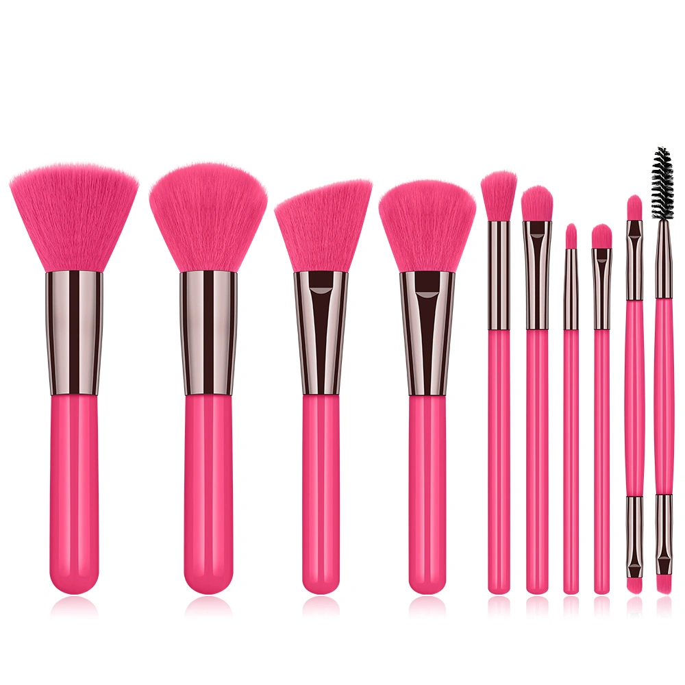 China fabricante OEM 10pcs cabello sintético de la herramienta de maquillaje juegos de pinceles de maquillaje