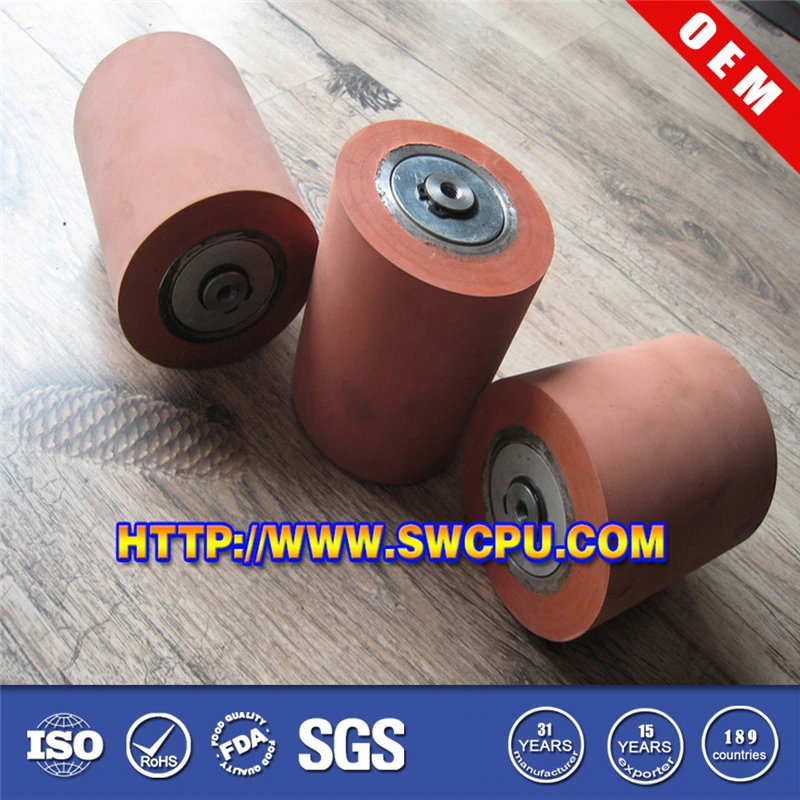 Custom Service Replacement White Rubber Bonded to Metal Roller Neoprene Rubber Rolls