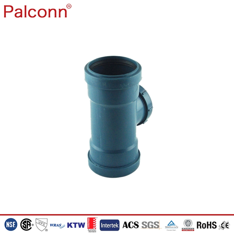 OEM Palconn Blue PP Soundproof Pipe Fittings PP Equal Tee for Drainage