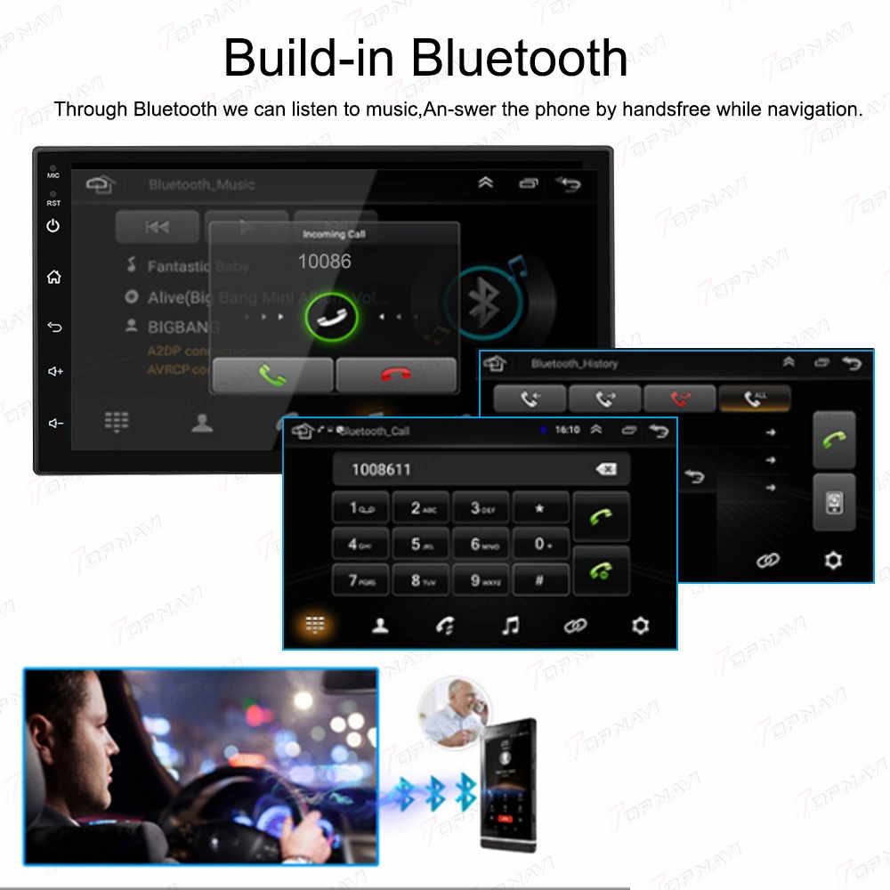 Radio auto GPS Android 7 pouces pour stéréo universelle Autoradio de navigation lecteur multimédia RDS CarPlay 2 DIN