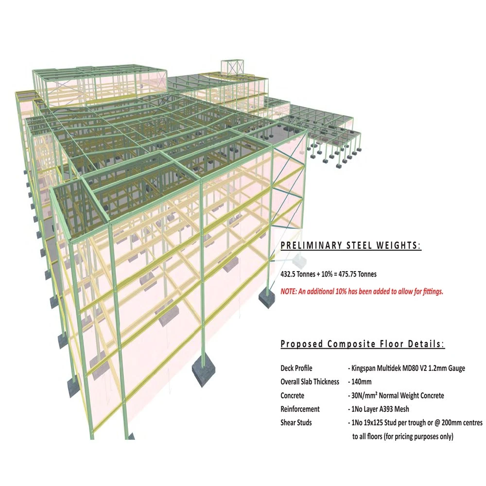Structure en acier pour le matériel de construction d'atelier de construction de bureau