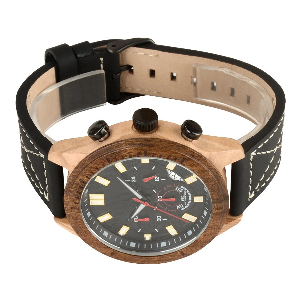 OEM Wooden Watch Luxury with Executive Leather Strap Men Watches