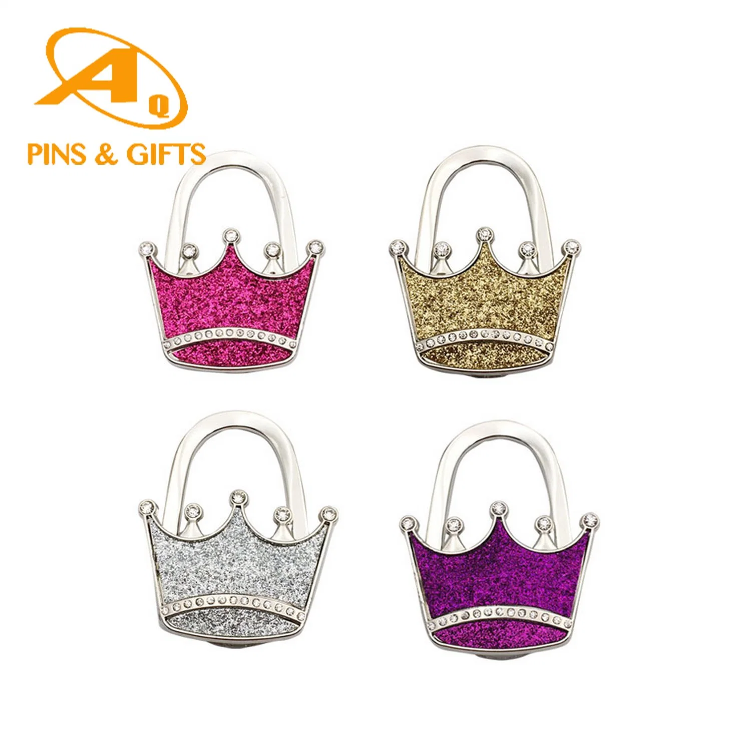 Sac mode Accessoires échantillons gratuits Sac Hanger porte-monnaie en forme de Rhinestone coloré Cintre métallique pour artisanat