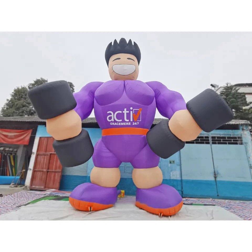 Boyi Gym Giant Inflatable Fitness Muscle Man for Fitness Clubs or Gym Promotion