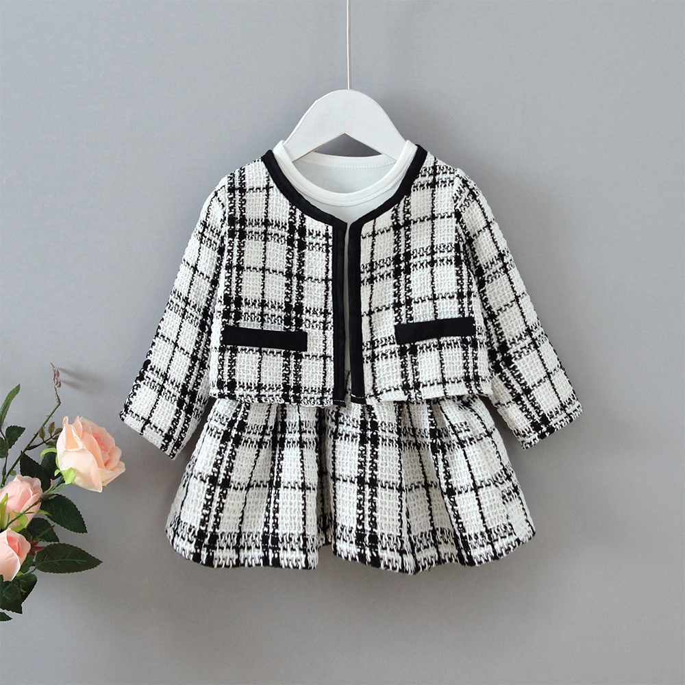 Spring and Autumn Girls Chick Vintage Suit Dress Jkt-489