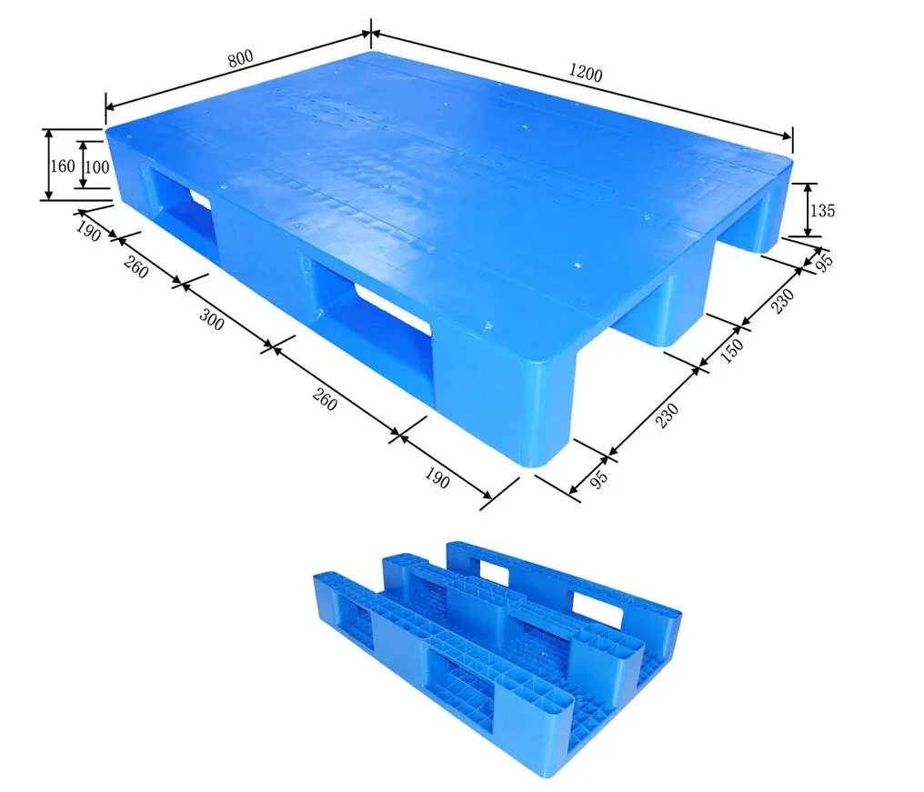 1200X800mm HDPE Strong Flat Top Single Face Plastic Pallet