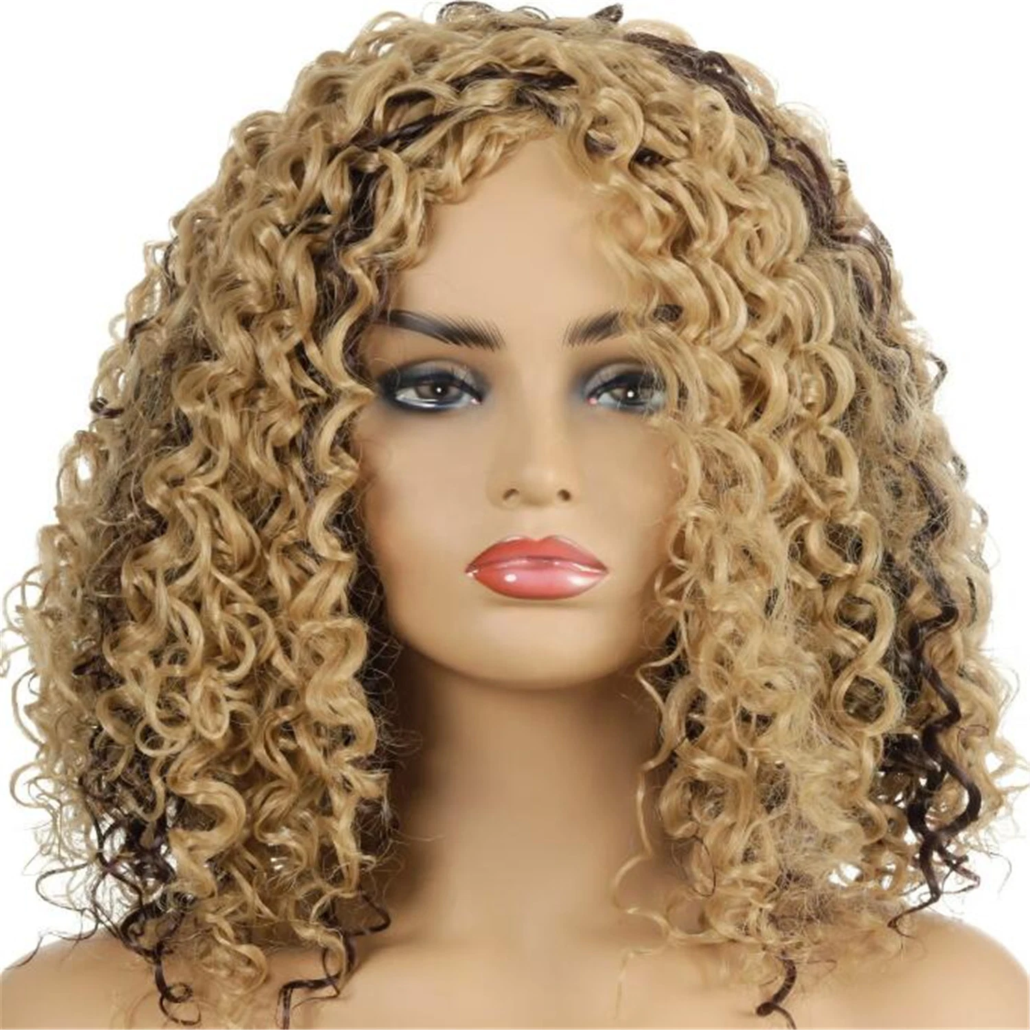 Custom Heat Resistant Short Curly Afro Synthetic Cosplay Wigs