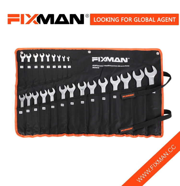 Fixman 23PC Silver Multifunctional Ratchet Torque Force Hand Combination Tool Wrench Set