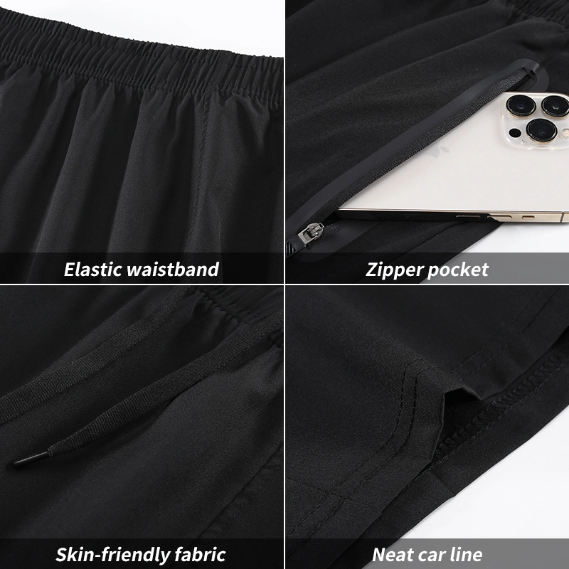 Calças de jogging de running ginásio Fitness Pocket Shorts secagem rápida treino Calções para homem