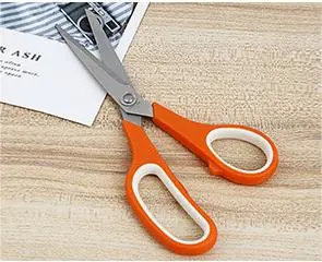 Affordable Sharp Stainless Steel Color Rubber Plastic Scissors