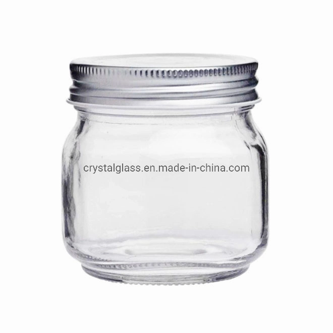 Width Mouth 8oz Mason Jar Glass Round Jam Food Storage Jar with Lids