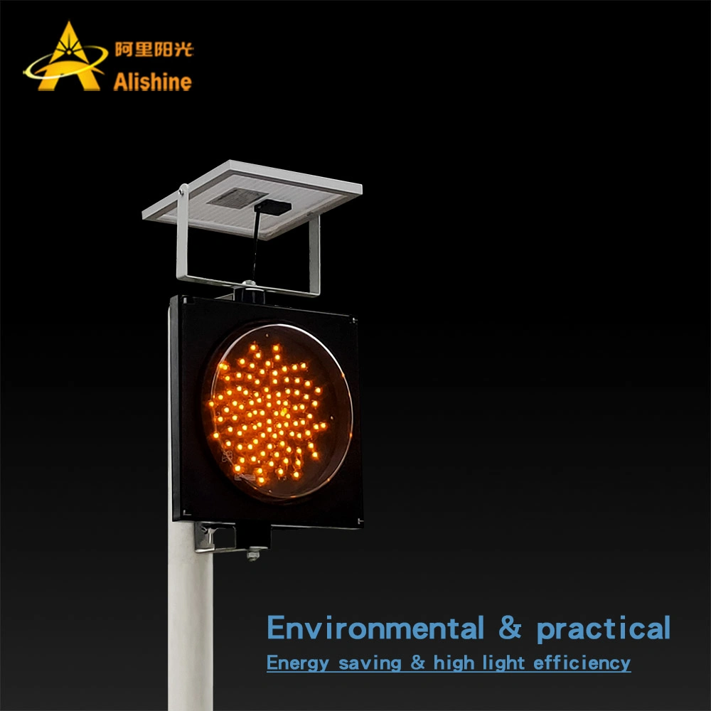 Solar Yellow Warning Stud Road Full Ball LED Flashing Light