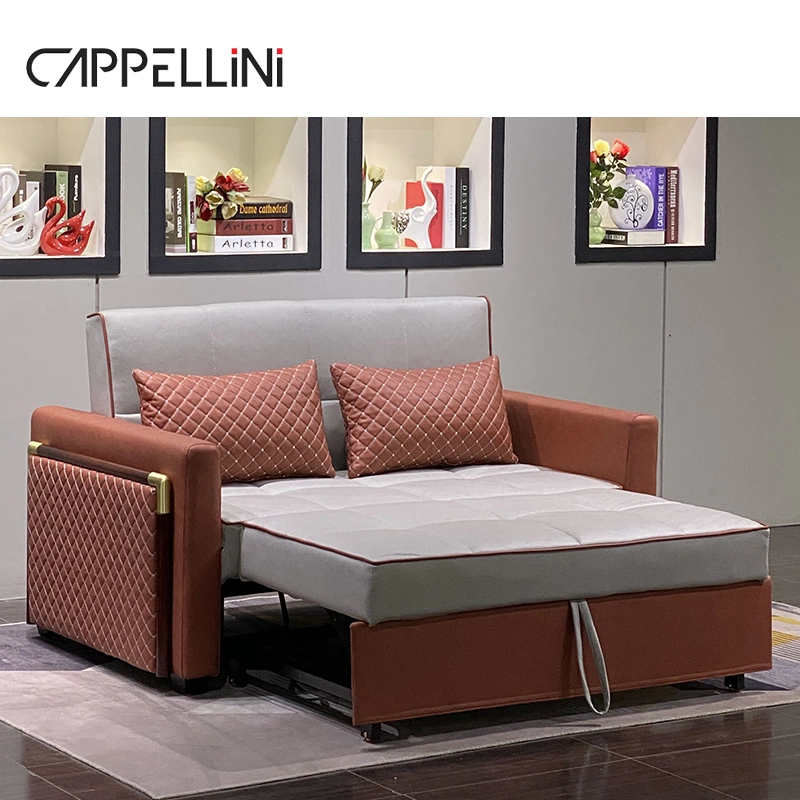 Fonction de conception moderne de gros canapé-lit Cum Accueil Salle de séjour Meubles Canapé-lit double pliant en bois