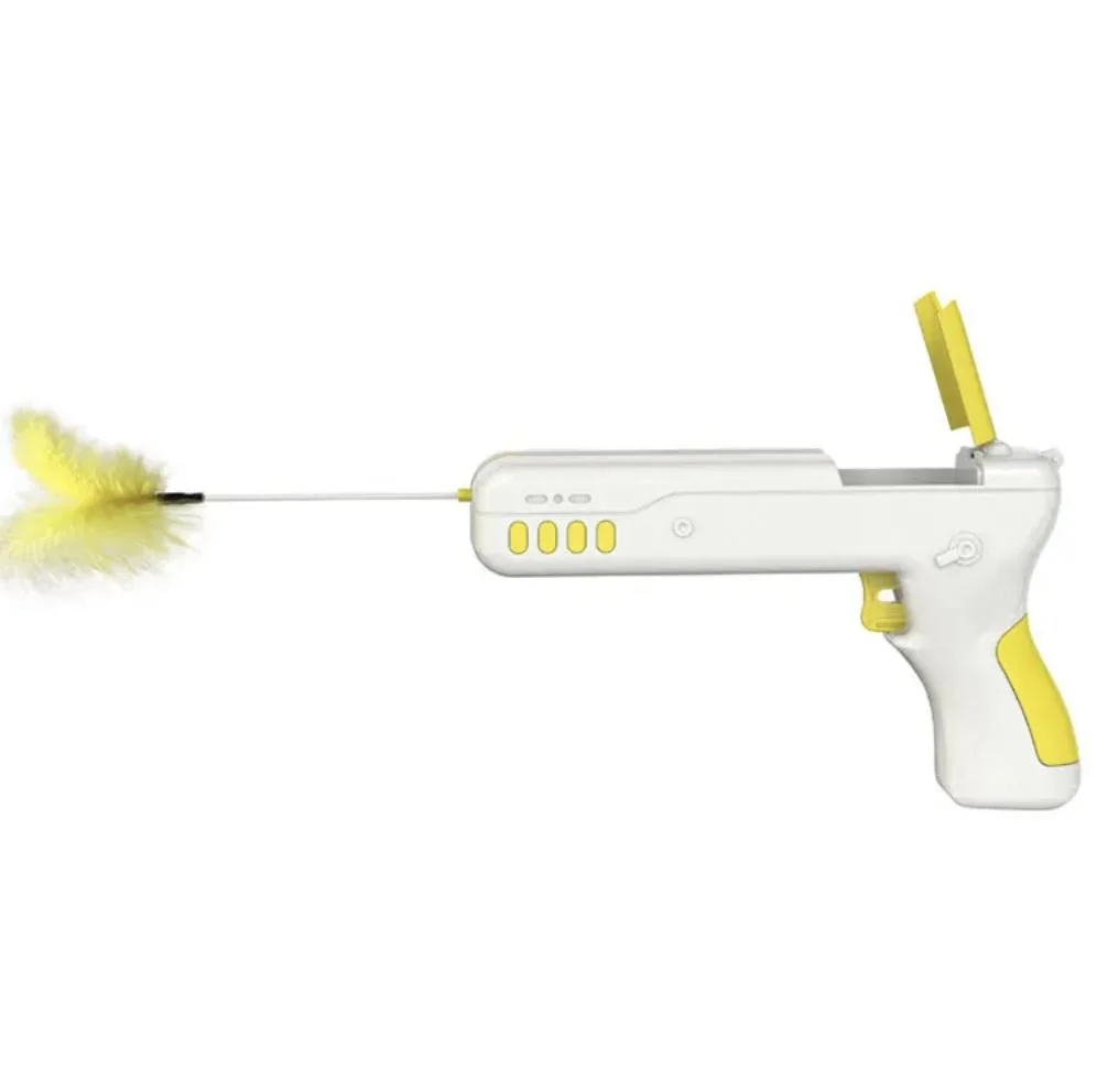 Оптом Soft Feather Catapult Gun Toys Interactive Ball Feather Cat