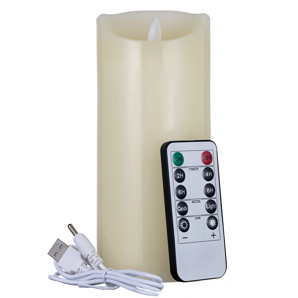 Hot Selling Flameless Candles Lamps Ivory Real Wax Battery Candles Lamp with Remote Control