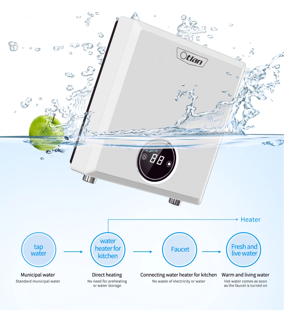 Chauffe-eau électrique instantané à faible consommation d'énergie fourni par l'eau chaude pour les ménages Cuisine salle de bains