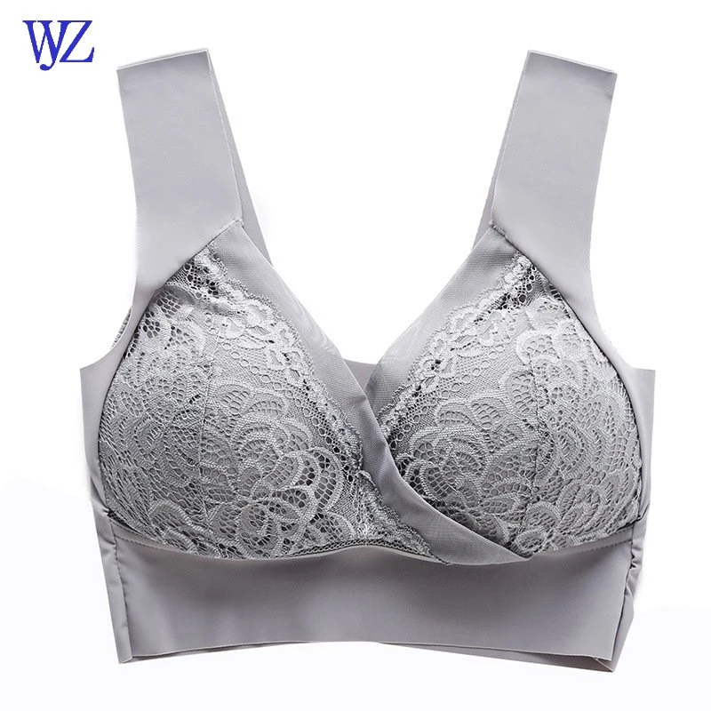 Plus Size Women's Underwear Lace Wire Free Bras Full Coverage No Back Fat Vest Bra