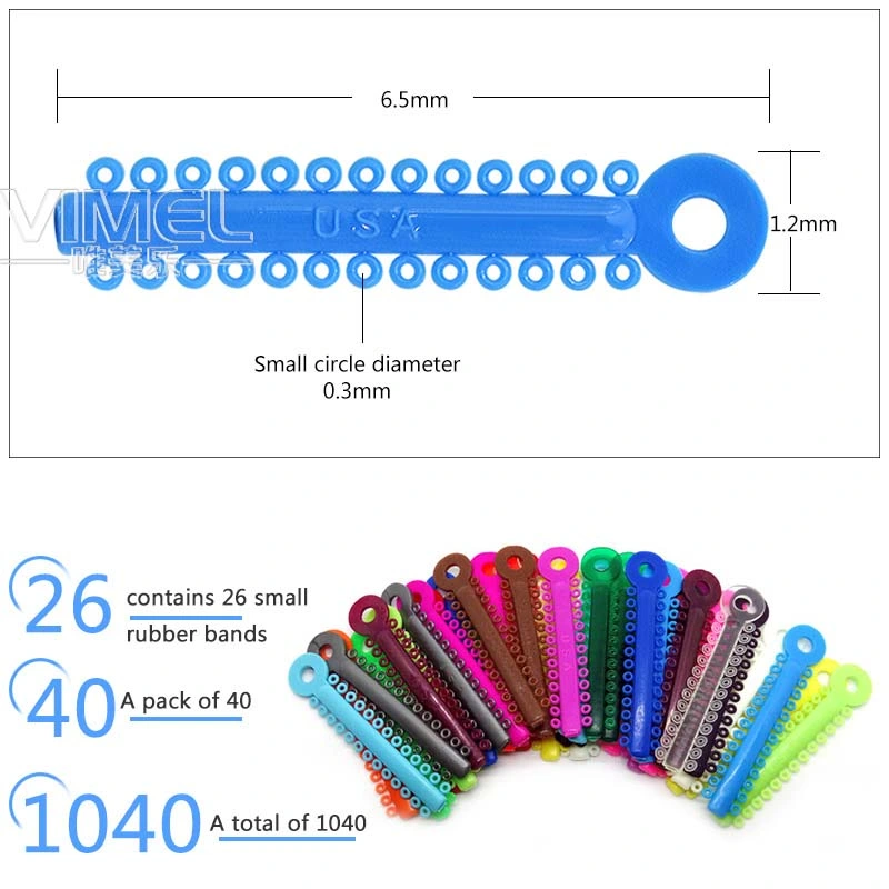 Dental Orthodontic Elastic Ligature Tie with Various Colors