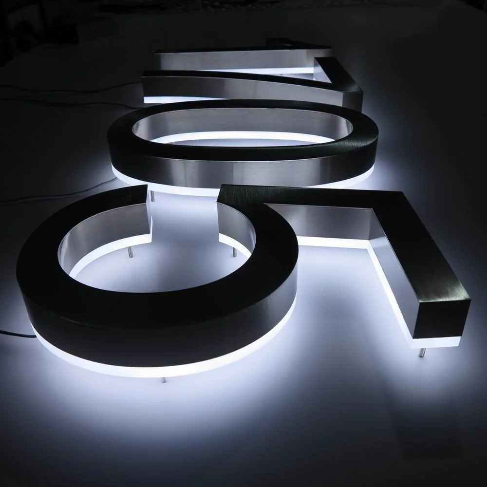 High Quality 304 Type Stainless Steel LED House Number Sign