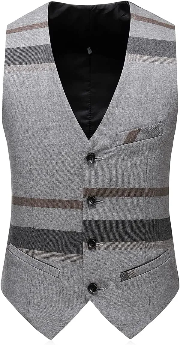 Can Custom Men&prime; S Grey Plaid Suit / Elegant and Comfortable Formal Apparel for Business and Leisure Occasions Aoshi Blazer