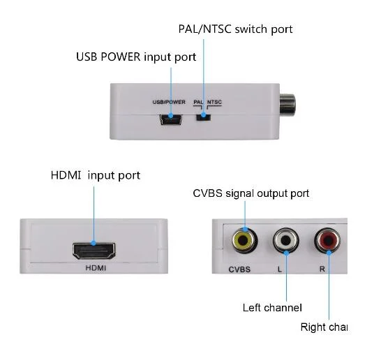 Поддержка 1080P HDMI к AV Mini Converter HD Video Converter Адаптер