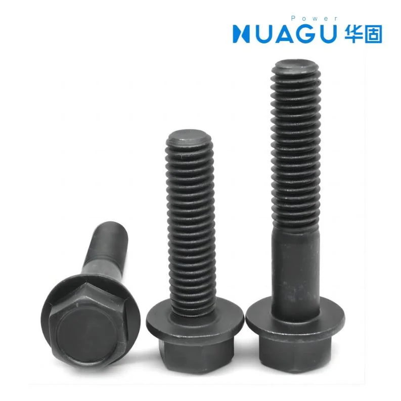 M6 Black Hex Flange Serrated Bolts Class 8.8 High Tensile DIN 6921