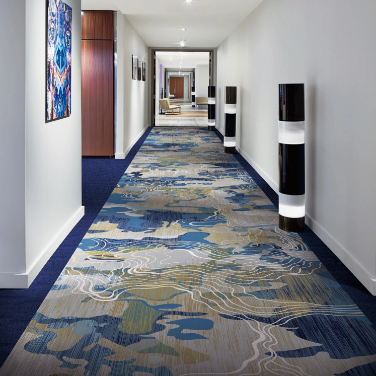 Hotel Hallway Cinema Oriental Think and Soft Flooring Wilton Nylon Printing Machine Made Printed Wall to Wall Carpet