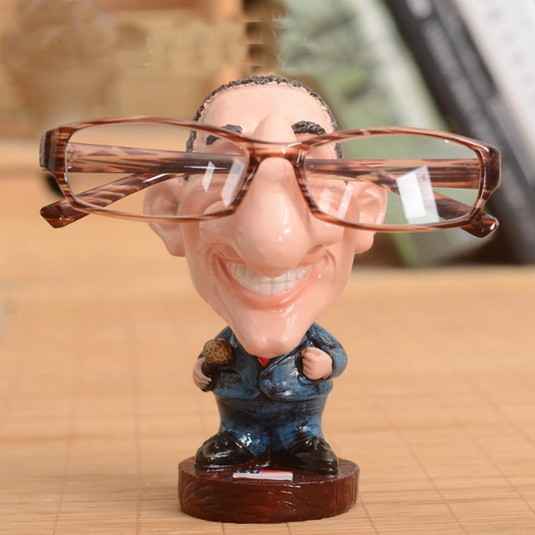 Spectacle Holder Resin Eyeglasses Stand Display Rack Elderly Man Design for Home Office Decor