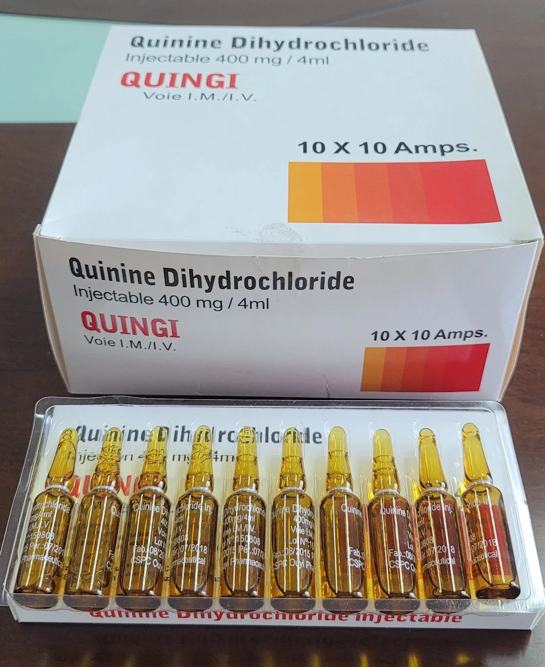 La quinina de inyección de dihidrocloruro 600mg/2ml de Farmacéuticos de GMP