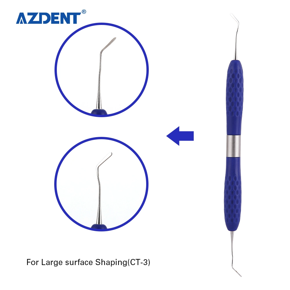 Azdent Dental Implant Resin Filler Aesthetic Restoration Kit Resin Knife Plastic Dresser with Silicone Handle