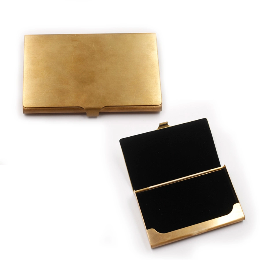 Luxury Slim Brass Metal Business Name Pocket Credit Card Wallet Case Holder