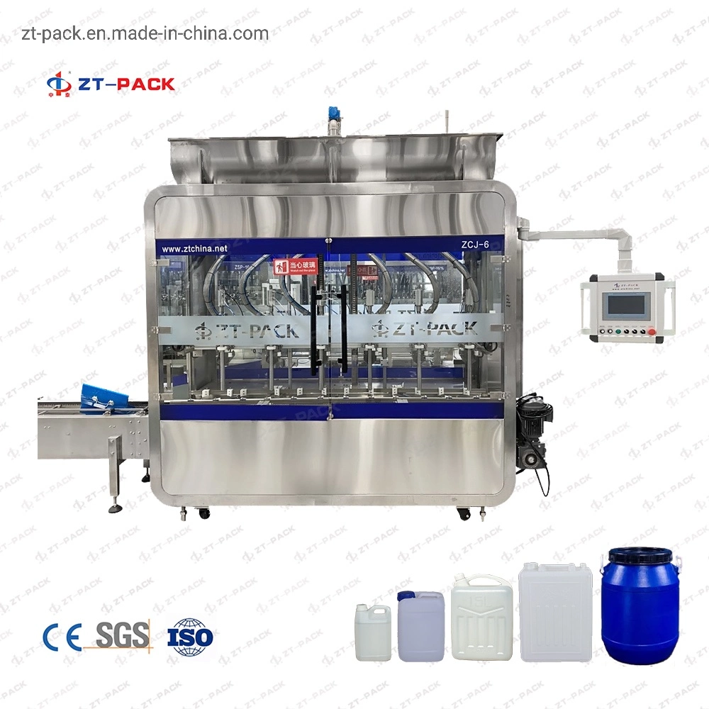 5L-30L Drum Jerry Can Filling Machine for Chemical Pesticide Liquid Lubricant Oil by Net Weight Flow Meter Capping Labeling Machine